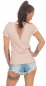 Preview: Modernes Kurzarm-Shirt mit frechem Cutouts - altrosa