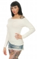 Preview: Dünner Feinstrick-Pullover mit weitem Rundausschnitt in weiß