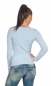 Preview: Taillierter Rippstrick-Pullover mit kurzer Knopfleiste - angelblue