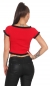 Preview: Feinripp-Shirt mit Kontrast-Bordchen - rot