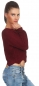 Preview: Kurz geschnittener Pullover aus warmen Grobstrick - bordeaux