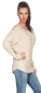 Preview: Fledermaus-Pullover mit Cut Outs und Perlen-Applikation in beige