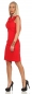 Preview: Etuitkleid mit Spitzen-Applikation und Wasserfall-Ausschnitt - rot