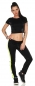 Preview: Modernes Workout-Set aus Shirt und Hose - schwarz/neongelb