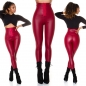 Preview: Thermo Wetlook High Waist Leggings mit Shape-Effekt - bordeaux