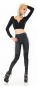 Preview: Sexy High-Waist-Leggings im Wetlook mit Zierkzippern - schwarz