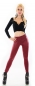 Preview: Sexy High-Waist-Leggings im seidig glänzenden Lederlook - bordeaux