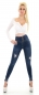 Preview: High Waist Skinny Jeans mit Vintage-Effekten in dark blue