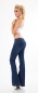 Preview: Modische Bootcut-Jeans mit fransigem Abschluss in dark blue