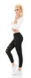 Preview: 7/8 High Waist Slim Fit Skinny-Jeans im sexy Destroyed-Look - schwarz