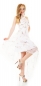 Preview: Asymetrisches Vokuhila-Kleid mit Blüten-Prints in weiß