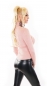 Preview: Taillierter Rollkragen-Pullover im Glamour-Look - rosa