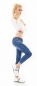 Preview: Sexy Skinny Hüft-Jeans im Destroyed-Look mit  Push up Effekt - blue washed