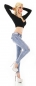 Preview: Helle Skinny-Jeans im Destroyed-Look - light blue