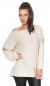 Preview: Lässiger Oversize Pullover mit Glamour-Stern in beige