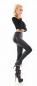 Preview: Sexy High-Waist-Leggings im Wetlook mit Zierkzippern - schwarz