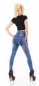 Preview: High Waist Leggings im Jeans-Look - acid blue