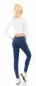 Preview: Sexy Skinny-Jeans mit Crinkle-Partien und Zierzipper - blue washed