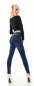 Preview: High Waist Jeans mit doppelten Bund inkl. Gürtel - dark blue