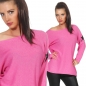 Preview: Lässiger Oversize Pullover mit Glamour-Stern in pink