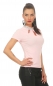 Preview: Tailliertes Shirt mit Glamour-Kragen und Cutouts - rosa