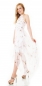 Preview: Asymetrisches Vokuhila-Kleid mit Blüten-Prints in weiß