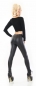 Preview: Sexy High-Waist-Leggings im Wetlook mit Zierkzippern - schwarz