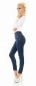 Preview: High Waist Jeans mit Knopfleiste und Schmucknieten in dark blue