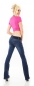 Preview: Moderne Bootcut-Jeans mit Stretch-Gürtel in dark blue