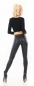 Preview: Sexy High-Waist-Leggings im Wetlook mit Zierkzippern - schwarz