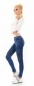 Preview: Sexy Skinny-Jeans mit Crinkle-Partien und Zierzipper - blue washed