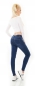 Preview: High Waist Skinny Jeans im Used-Look mit Schrift-Prints - dark blue