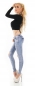 Preview: Helle Skinny-Jeans im Destroyed-Look - light blue