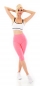 Preview: Capri- Push Up Leggings im High Waist-Look - pink