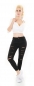 Preview: 7/8 High Waist Slim Fit Skinny-Jeans im sexy Destroyed-Look - schwarz