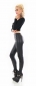 Preview: Sexy High-Waist-Leggings im Wetlook mit Zierkzippern - schwarz