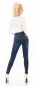 Preview: High Waist Jeans mit Knopfleiste und Schmucknieten in dark blue