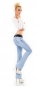 Preview: Modische Bootcut-Jeans mit Stretch-Gürtel in light blue
