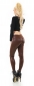 Preview: Warme Thermo High-Waist-Leggings im seidig glänzenden Lederlook - braun