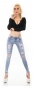 Preview: Helle Skinny-Jeans im Destroyed-Look - light blue