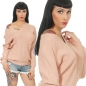 Preview: Warmer Rippstrick-Pullover mit V-Ausschnitt - rosa