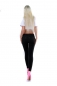 Preview: Sexy Skinny-Jeans mit Crinkle-Partien und Zierzipper - schwarz