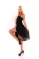 Preview: Edles High Low Kleid mit feiner Spitzen-Verzierung - schwarz