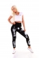 Preview: Leggings mit kontrastfarbenen Print - schwarz