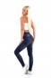 Preview: High Waist Thermo-Leggings im Jeans-Look mit Schmucknieten - blau