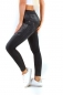 Preview: High Waist Thermo-Leggings mit Nieten-Verzierung - schwarz