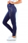 Preview: High Waist Thermo-Leggings mit Nieten-Verzierung - blau