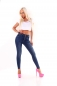 Preview: Sexy Skinny-Jeans mit Button-Leiste in blue washed