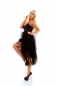 Preview: Elegantes Paillettenkleid mit weitem Chiffon-Rock - schwarz