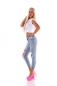 Preview: Freche 7/8 Jeans im Fetzen-Look - light blue